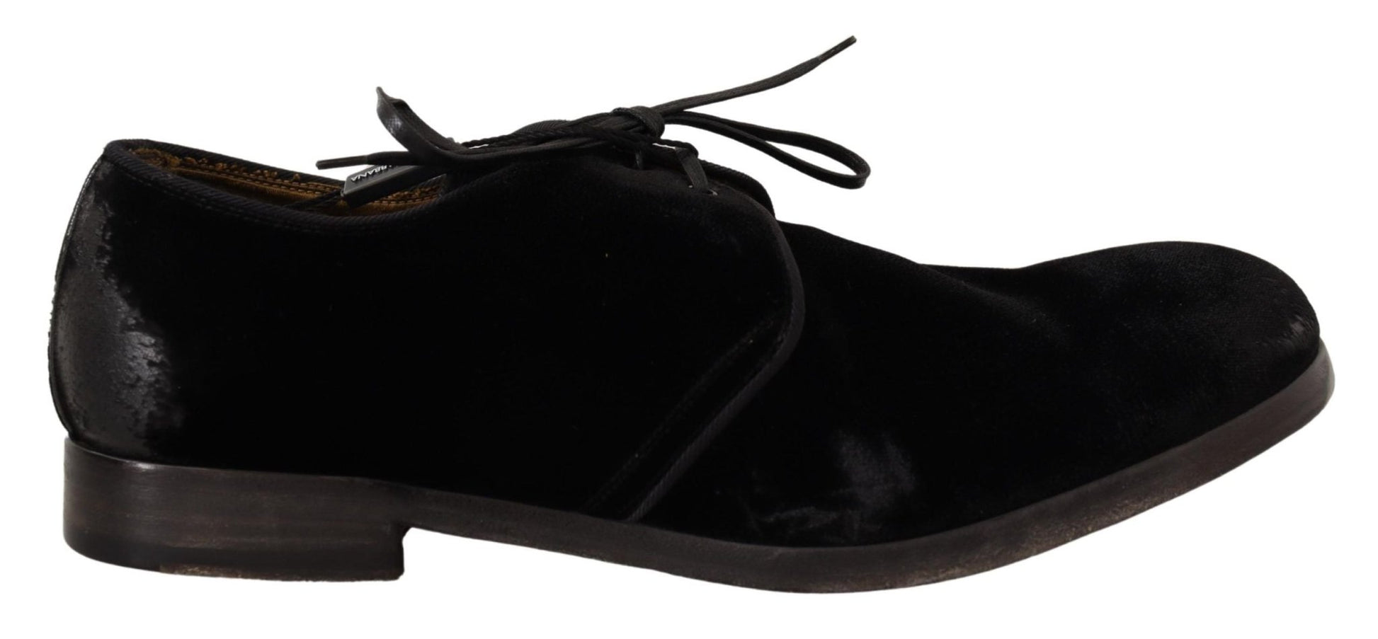 Dolce & Gabbana Elegant Black Velvet Derby Shoes - Sandy Store ByNet