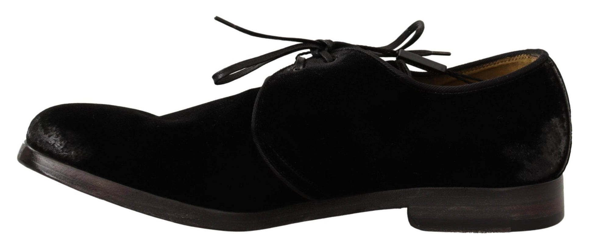 Dolce & Gabbana Elegant Black Velvet Derby Shoes - Sandy Store ByNet
