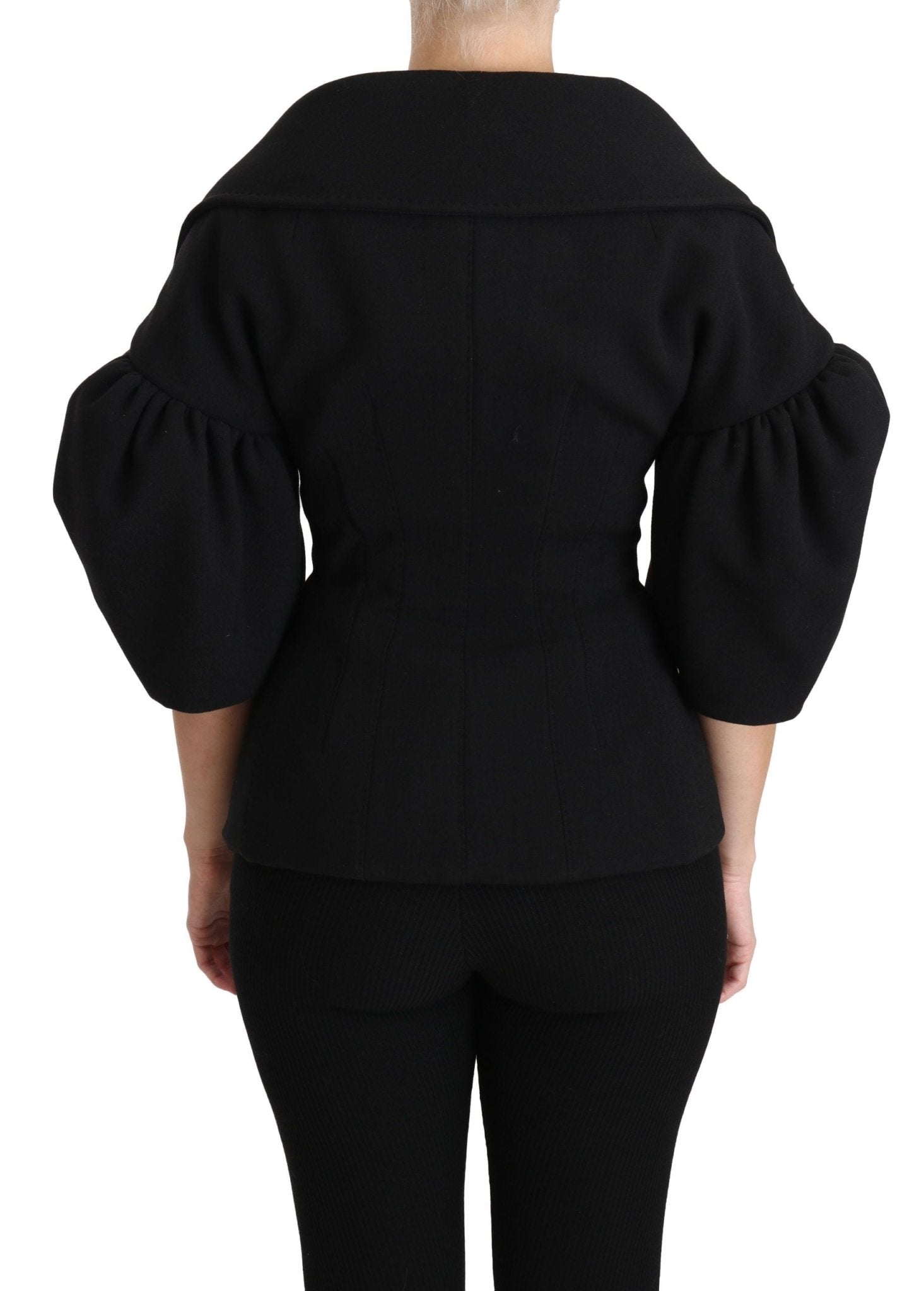 Dolce & Gabbana Elegant Black Virgin Wool Coat - Sandy Store ByNet
