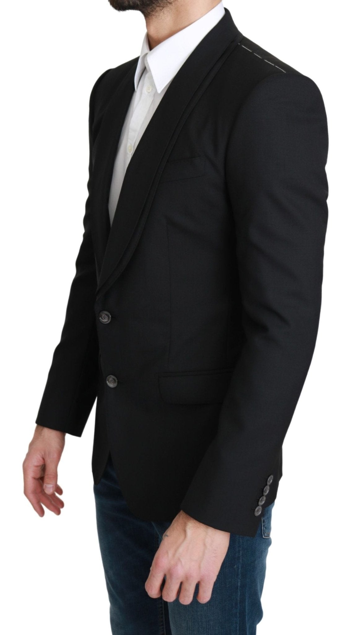 Dolce & Gabbana Elegant Black Virgin Wool Formal Blazer - Sandy Store ByNet