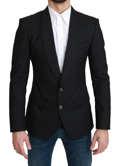 Dolce & Gabbana Elegant Black Virgin Wool Formal Blazer - Sandy Store ByNet