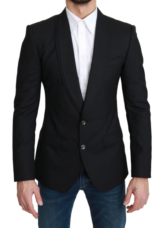 Dolce & Gabbana Elegant Black Virgin Wool Formal Blazer - Sandy Store ByNet