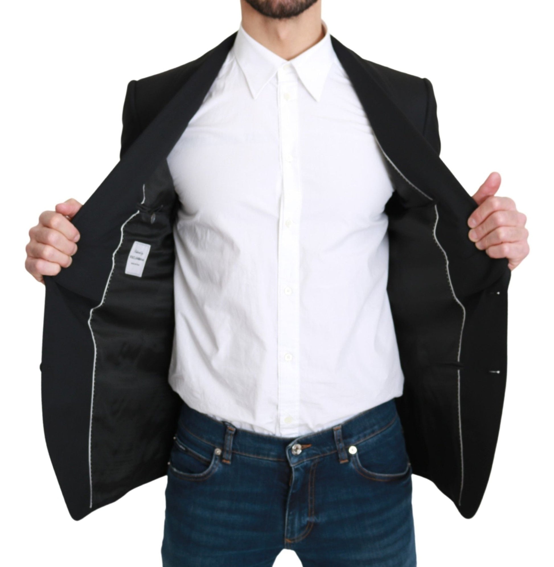 Dolce & Gabbana Elegant Black Virgin Wool Formal Blazer - Sandy Store ByNet