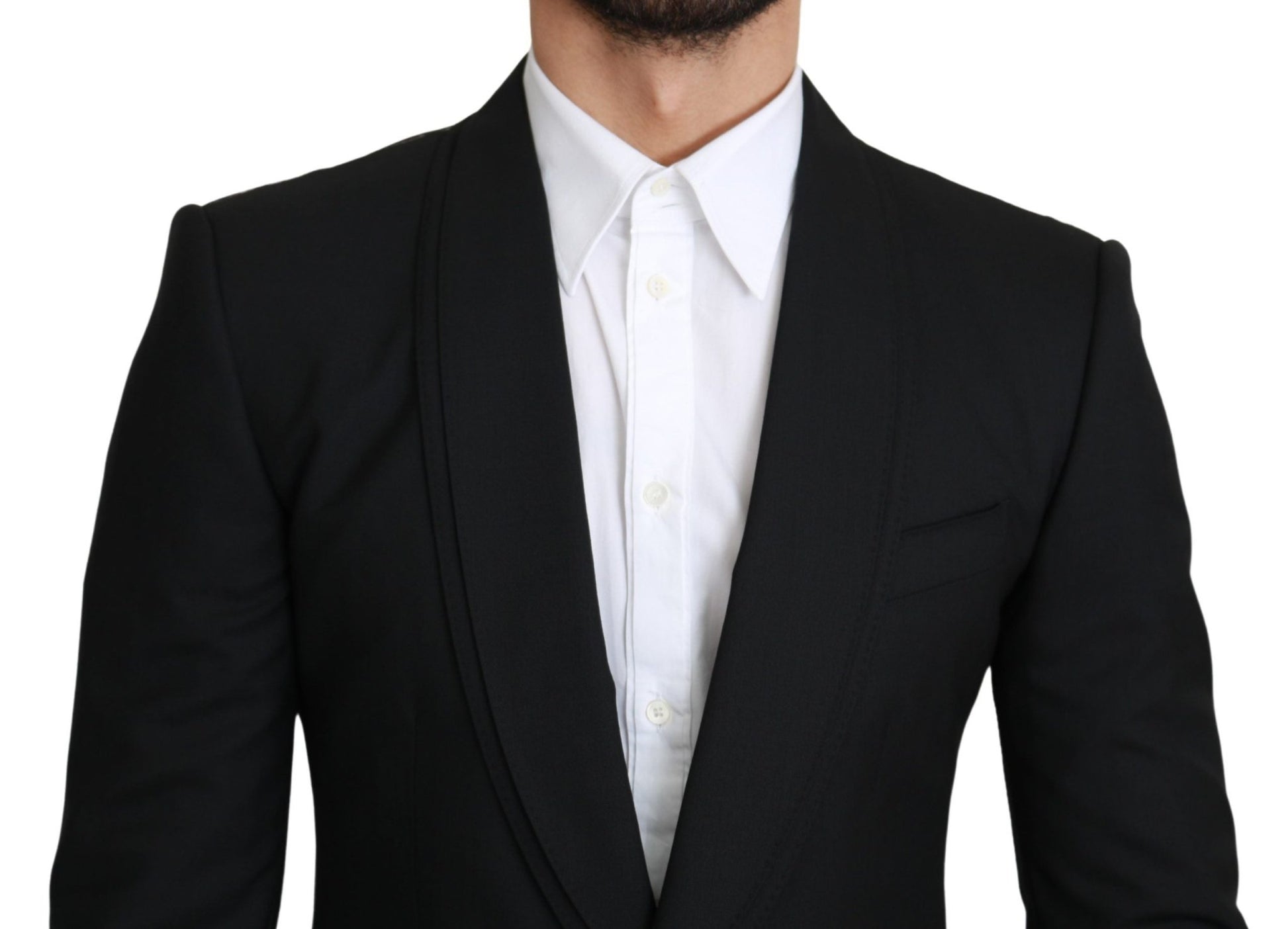 Dolce & Gabbana Elegant Black Virgin Wool Formal Blazer - Sandy Store ByNet