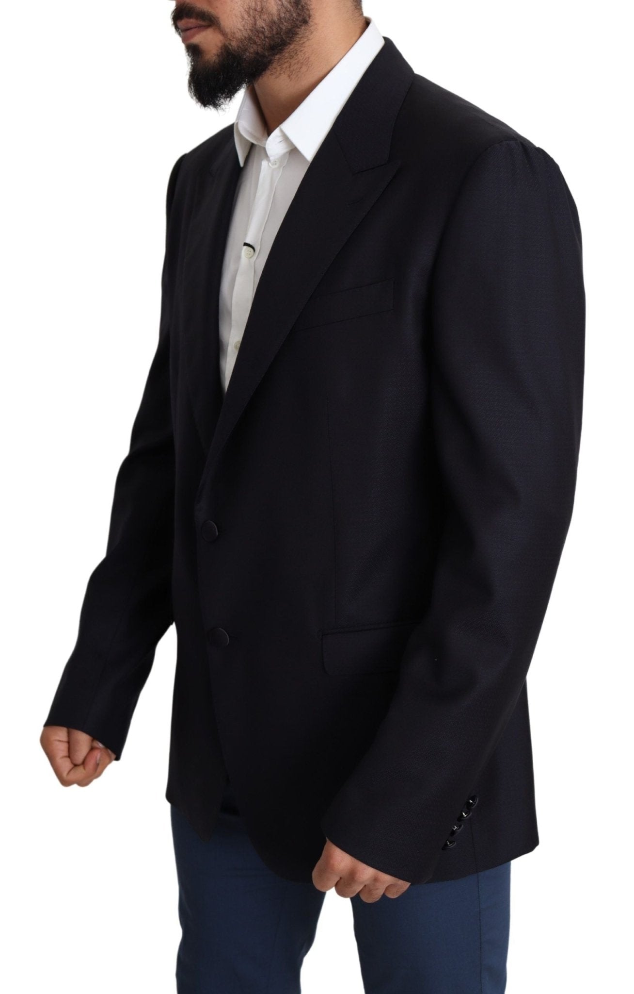 Dolce & Gabbana Elegant Black Virgin Wool Men's Blazer - Sandy Store ByNet