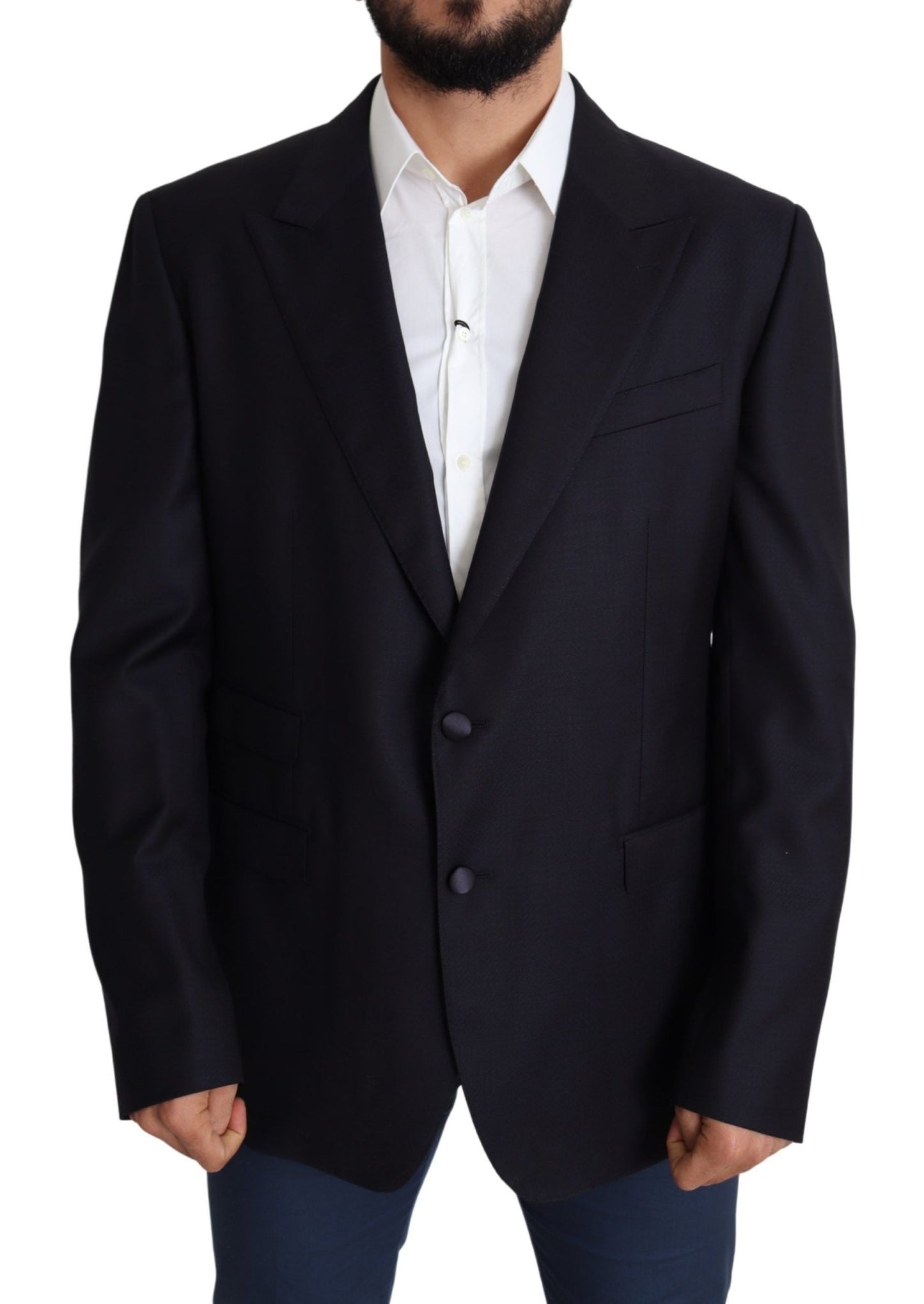 Dolce & Gabbana Elegant Black Virgin Wool Men's Blazer - Sandy Store ByNet