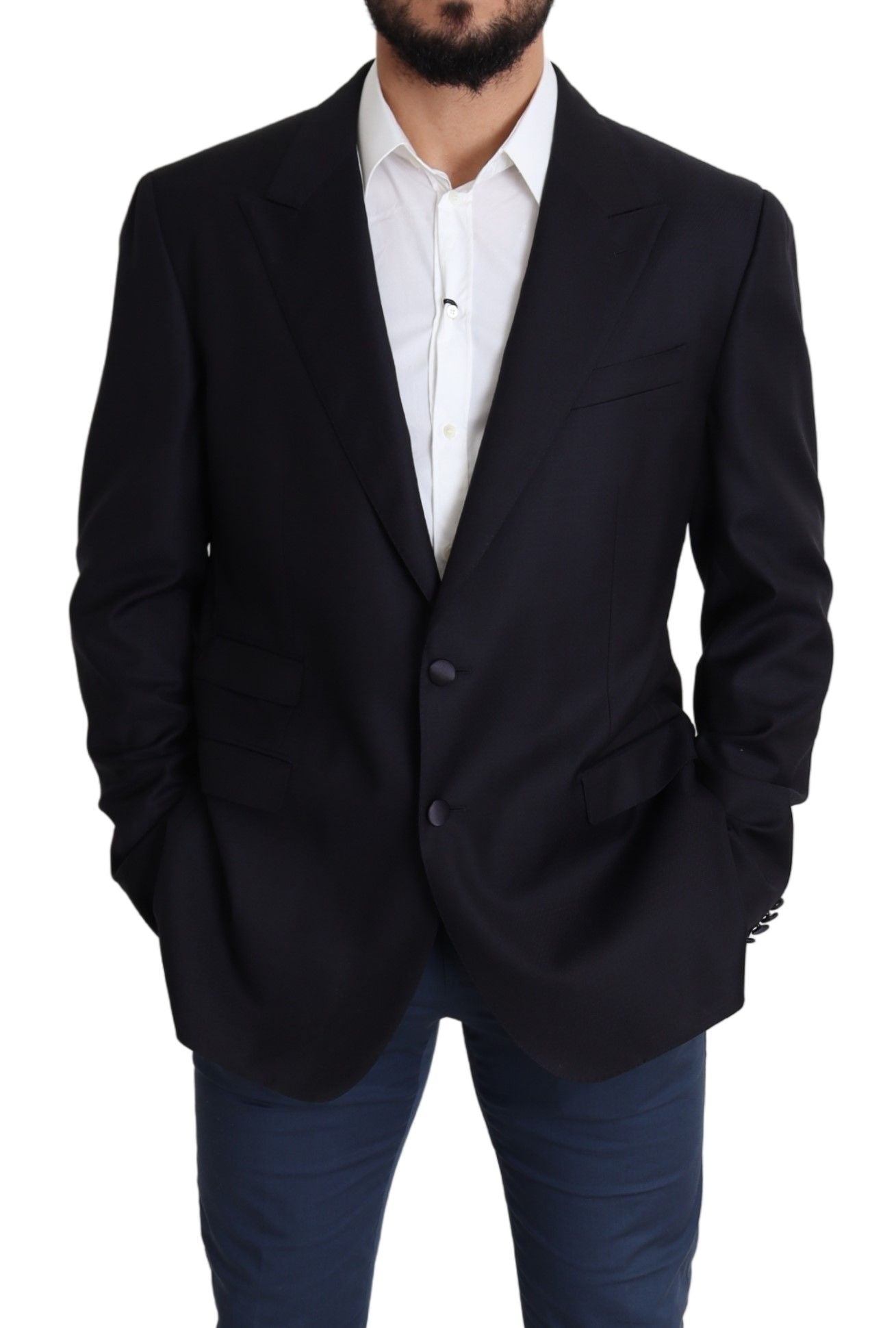 Dolce & Gabbana Elegant Black Virgin Wool Men's Blazer - Sandy Store ByNet