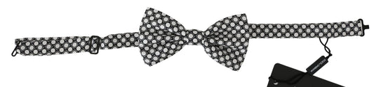 Dolce & Gabbana Elegant Black White Circle Silk Bow Tie - Sandy Store ByNet