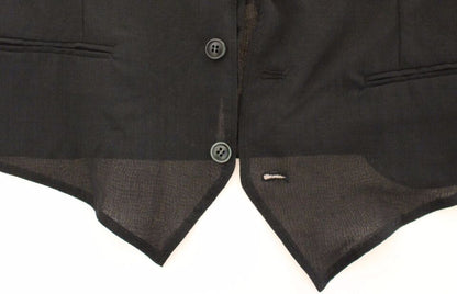 Dolce & Gabbana Elegant Black Wool Dress Vest - Sandy Store ByNet