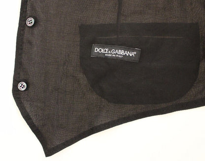 Dolce & Gabbana Elegant Black Wool Dress Vest - Sandy Store ByNet