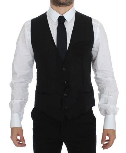 Dolce & Gabbana Elegant Black Wool Dress Vest - Sandy Store ByNet