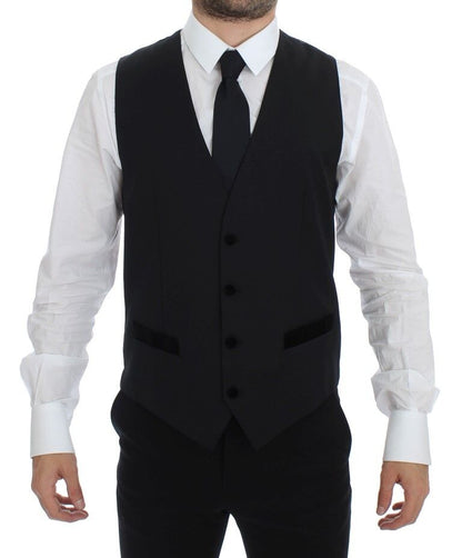 Dolce & Gabbana Elegant Black Wool Formal Dress Vest - Sandy Store ByNet