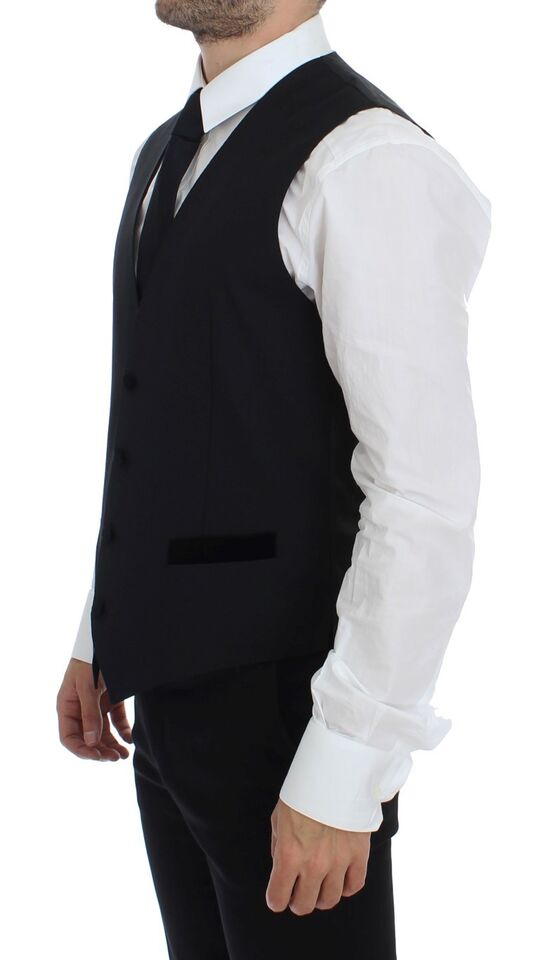 Dolce & Gabbana Elegant Black Wool Formal Dress Vest - Sandy Store ByNet