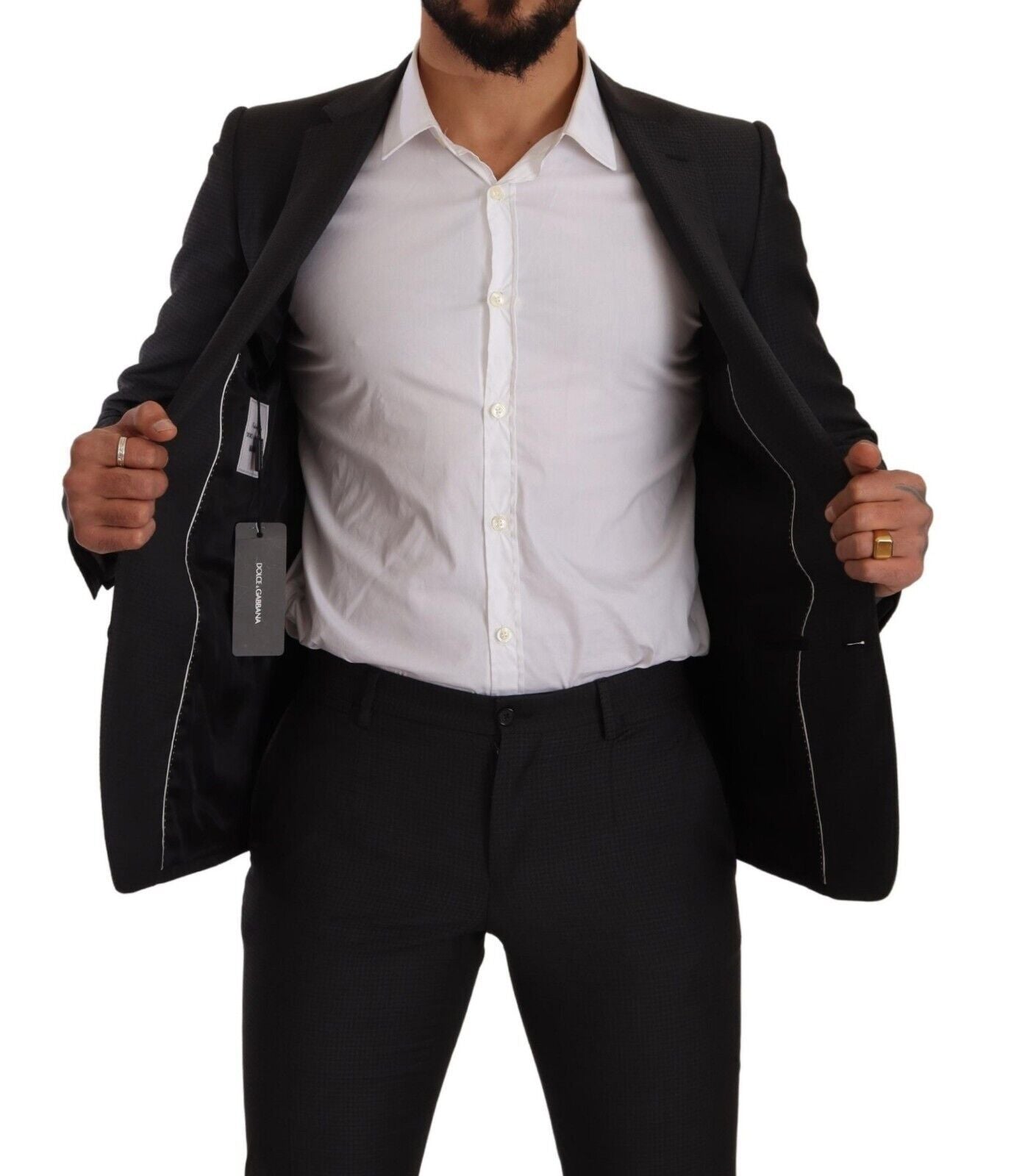 Dolce & Gabbana Elegant Black Wool Martini Suit - Sandy Store ByNet