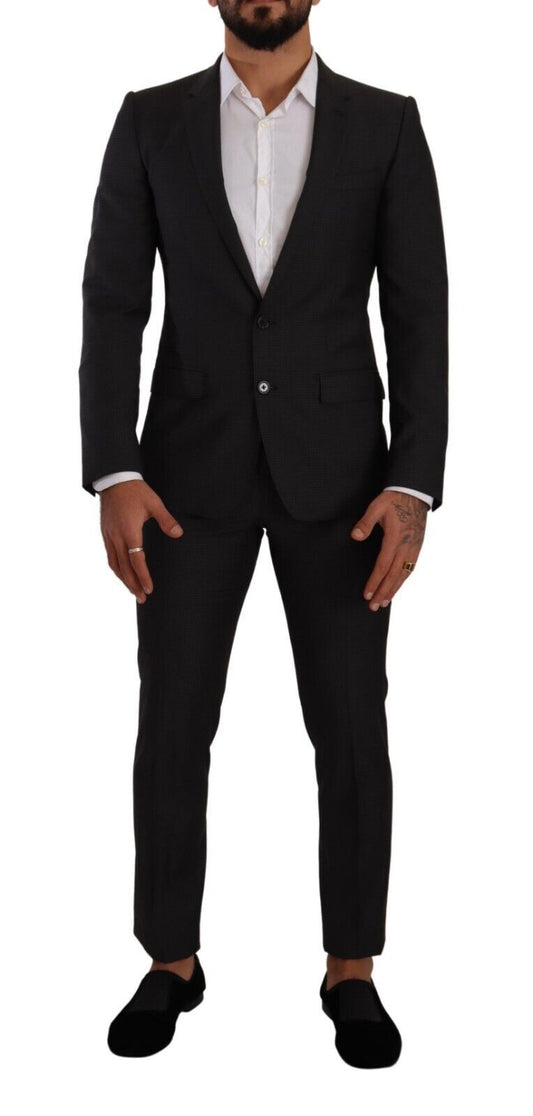 Dolce & Gabbana Elegant Black Wool Martini Suit - Sandy Store ByNet