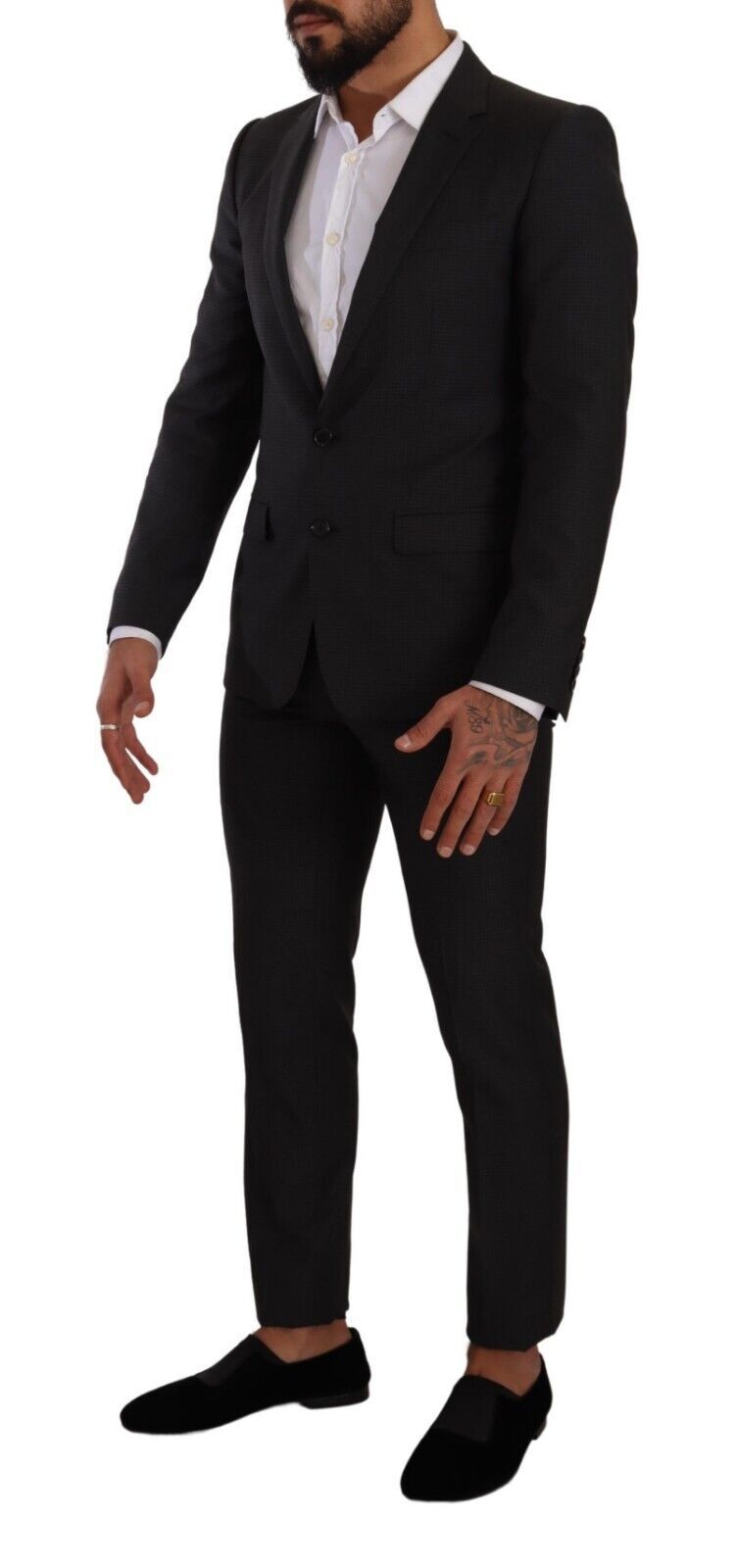 Dolce & Gabbana Elegant Black Wool Martini Suit - Sandy Store ByNet