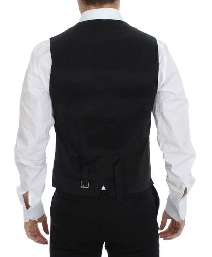 Dolce & Gabbana Elegant Black Wool Silk Dress Vest - Sandy Store ByNet