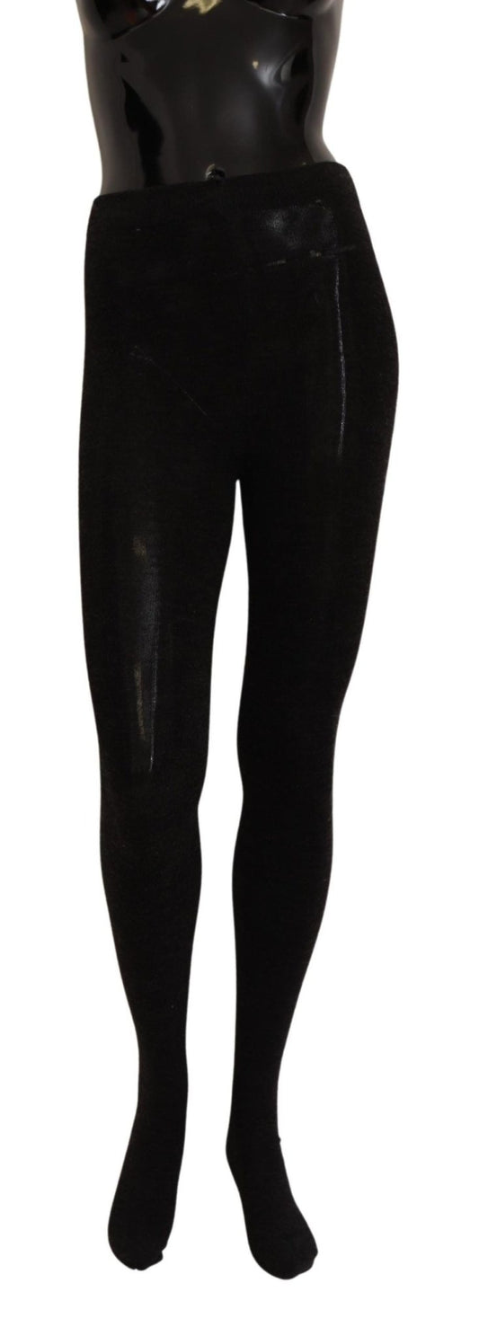 Dolce & Gabbana Elegant Black Wool Stretch Tights - Sandy Store ByNet
