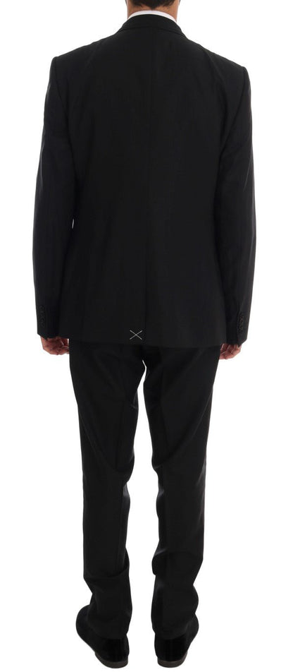 Dolce & Gabbana Elegant Black Wool Three - Piece Suit - Sandy Store ByNet