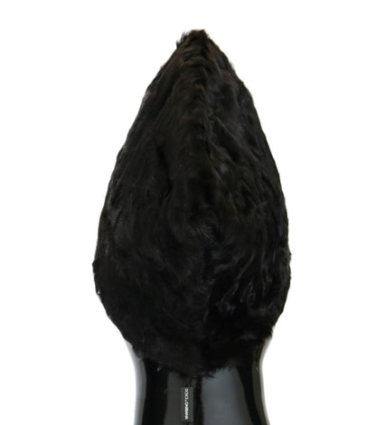 Dolce & Gabbana Elegant Black Xiangao Fur Beanie Hat - Sandy Store ByNet