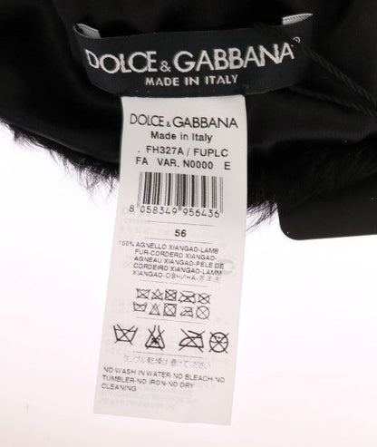 Dolce & Gabbana Elegant Black Xiangao Fur Beanie Hat - Sandy Store ByNet