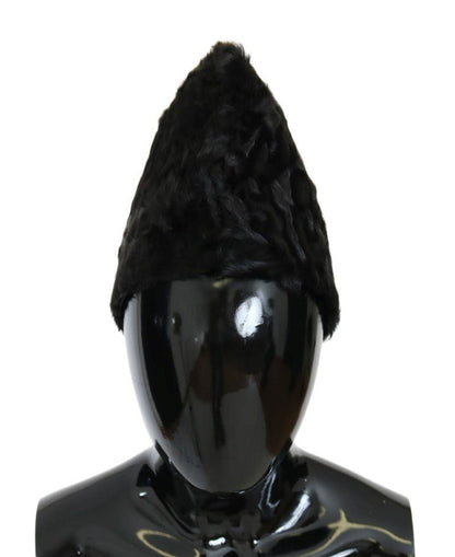 Dolce & Gabbana Elegant Black Xiangao Fur Beanie Hat - Sandy Store ByNet