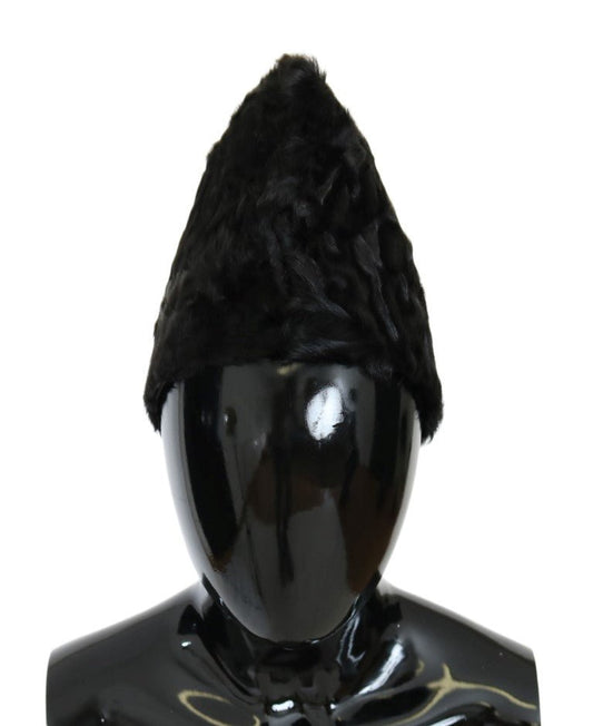 Dolce & Gabbana Elegant Black Xiangao Fur Beanie Hat - Sandy Store ByNet