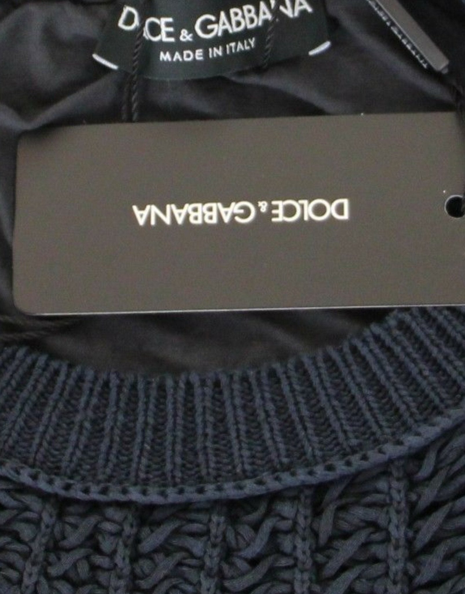 Dolce & Gabbana Elegant Blue and Black Layered Sweater - Sandy Store ByNet