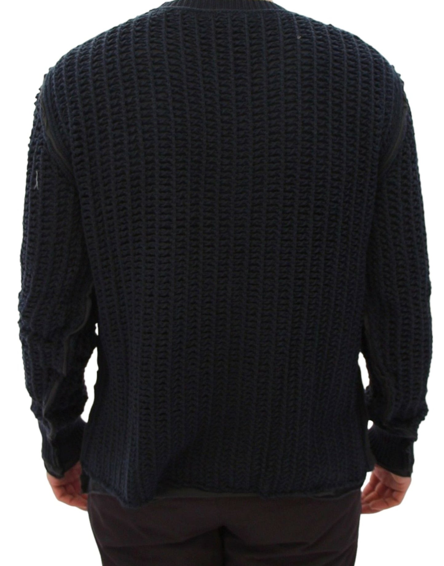 Dolce & Gabbana Elegant Blue and Black Layered Sweater - Sandy Store ByNet