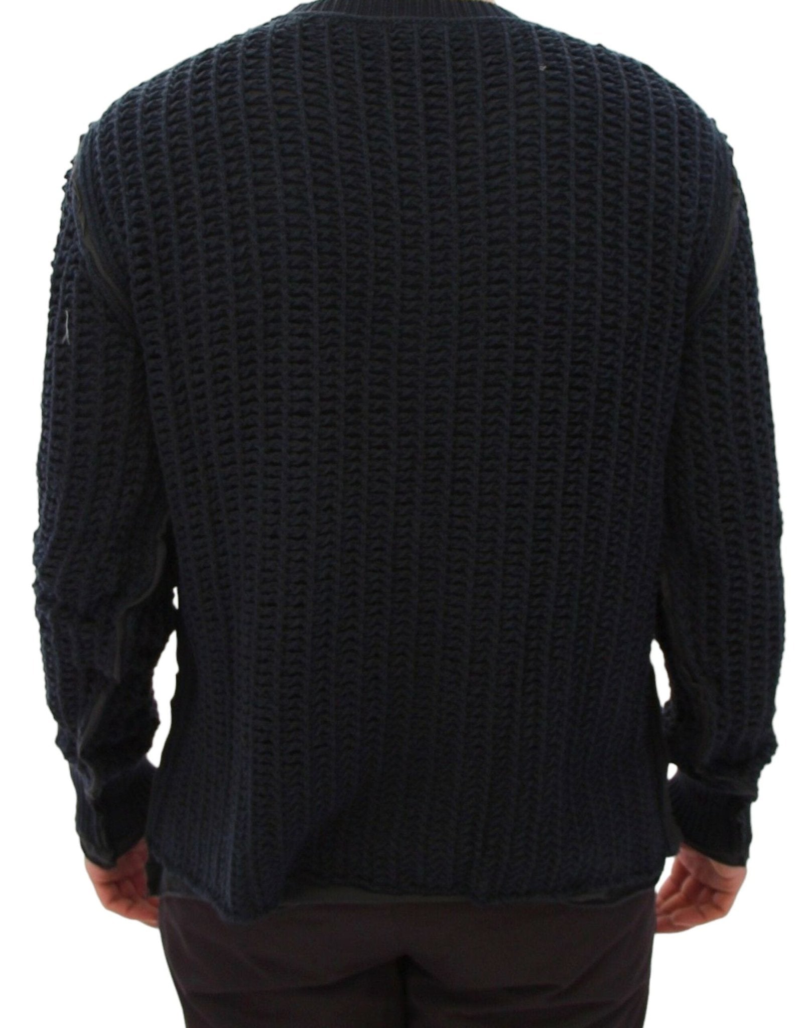 Dolce & Gabbana Elegant Blue and Black Layered Sweater - Sandy Store ByNet