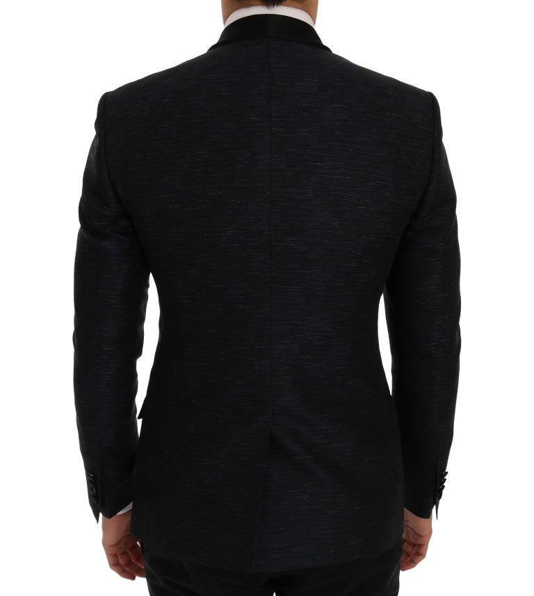 Dolce & Gabbana Elegant Blue & Black Slim Fit Suit Ensemble - Sandy Store ByNet