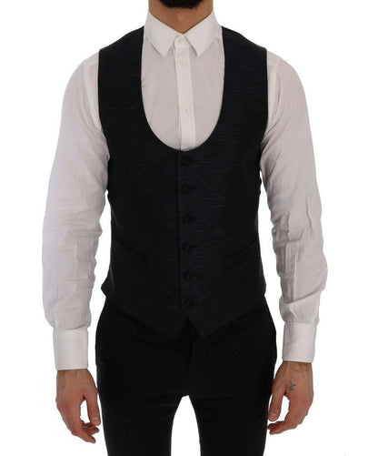 Dolce & Gabbana Elegant Blue & Black Slim Fit Suit Ensemble - Sandy Store ByNet