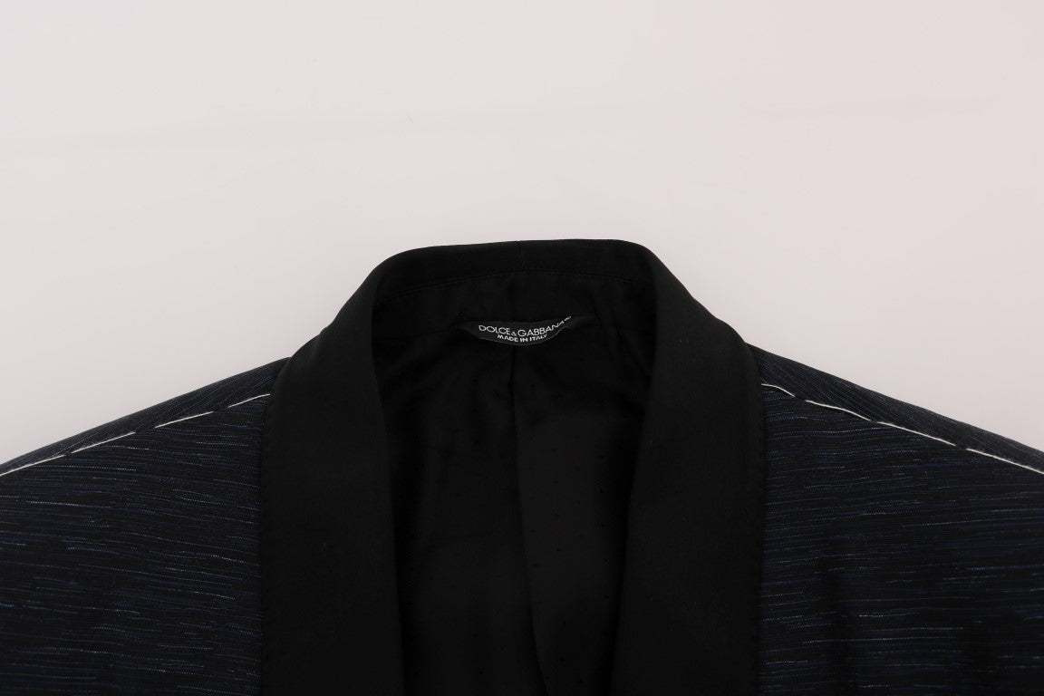 Dolce & Gabbana Elegant Blue & Black Slim Fit Suit Ensemble - Sandy Store ByNet