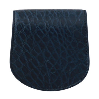 Dolce & Gabbana Elegant Blue Caimano Leather Condom Case Wallet - Sandy Store ByNet