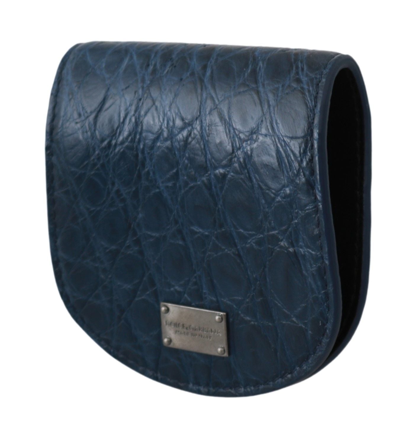 Dolce & Gabbana Elegant Blue Caimano Leather Condom Case Wallet - Sandy Store ByNet