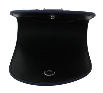 Dolce & Gabbana Elegant Blue Caimano Leather Condom Case Wallet - Sandy Store ByNet