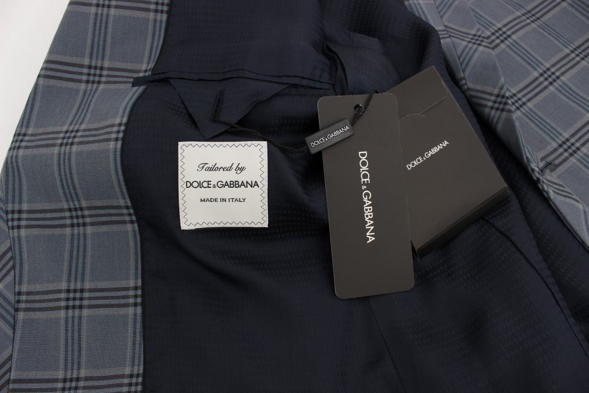 Dolce & Gabbana Elegant Blue Checkered Slim Fit Blazer - Sandy Store ByNet