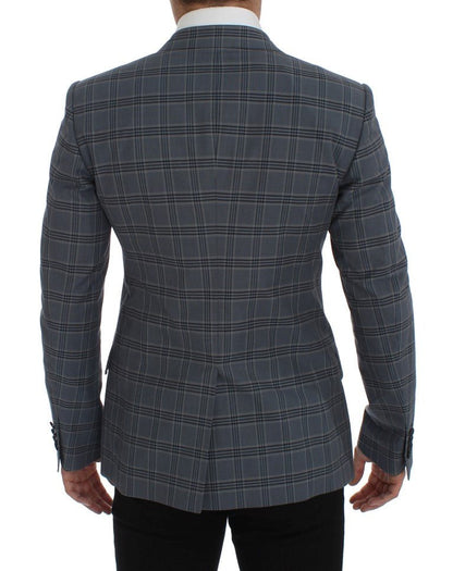 Dolce & Gabbana Elegant Blue Checkered Slim Fit Blazer - Sandy Store ByNet