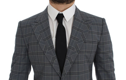Dolce & Gabbana Elegant Blue Checkered Slim Fit Blazer - Sandy Store ByNet