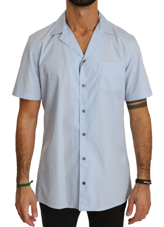 Dolce & Gabbana Elegant Blue Cotton Casual Shirt - Sandy Store ByNet