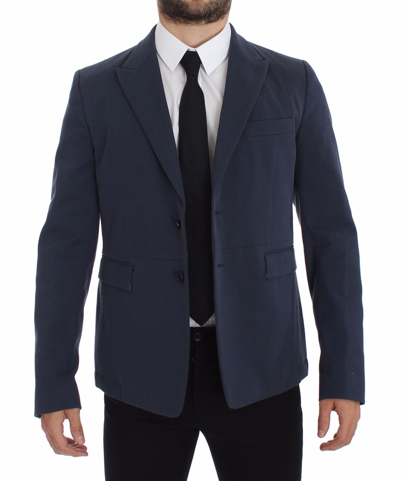 Dolce & Gabbana Elegant Blue Cotton Stretch Blazer Jacket - Sandy Store ByNet