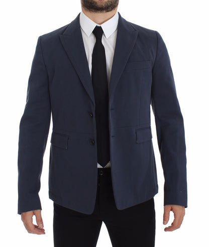 Dolce & Gabbana Elegant Blue Cotton Stretch Blazer Jacket - Sandy Store ByNet