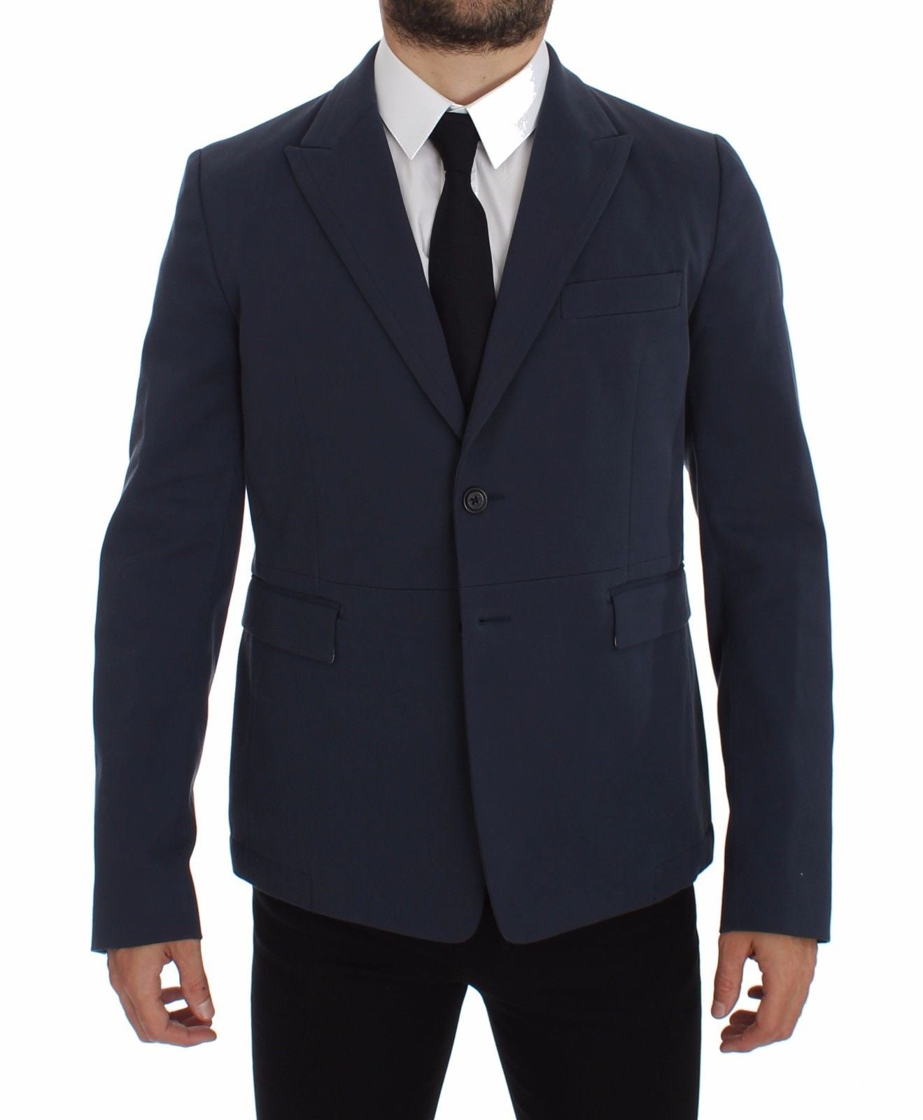 Dolce & Gabbana Elegant Blue Cotton Stretch Blazer Jacket - Sandy Store ByNet