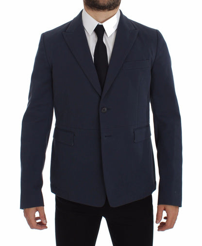 Dolce & Gabbana Elegant Blue Cotton Stretch Blazer Jacket - Sandy Store ByNet