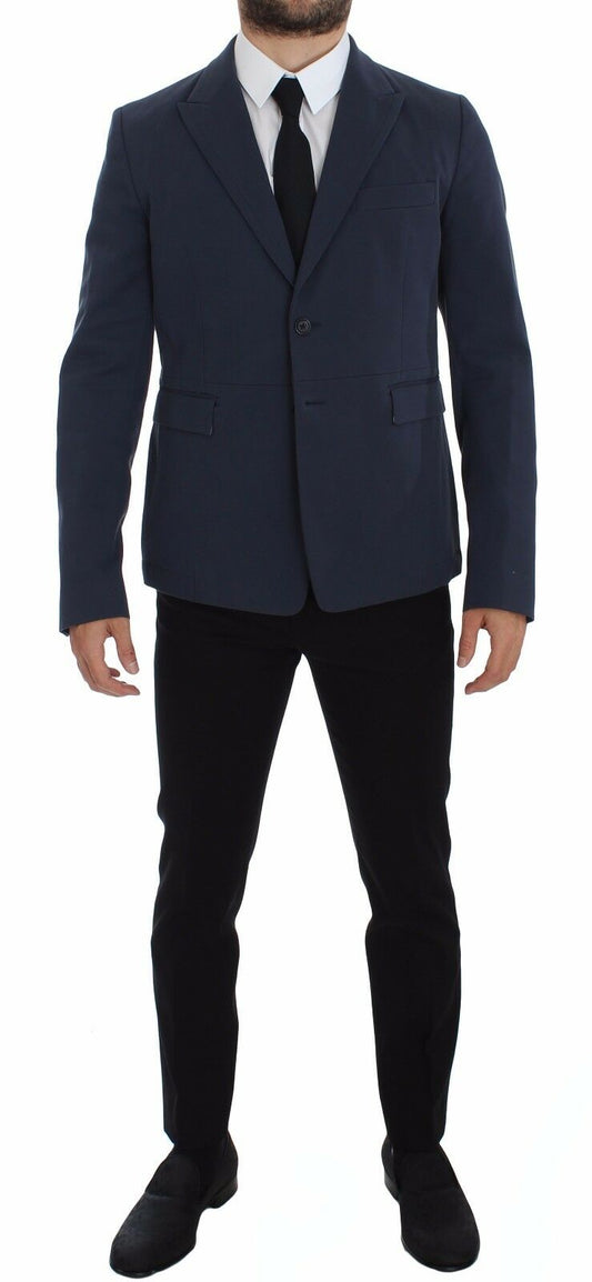 Dolce & Gabbana Elegant Blue Cotton Stretch Blazer Jacket - Sandy Store ByNet