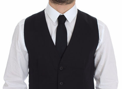 Dolce & Gabbana Elegant Blue Cotton Stretch Dress Vest - Sandy Store ByNet