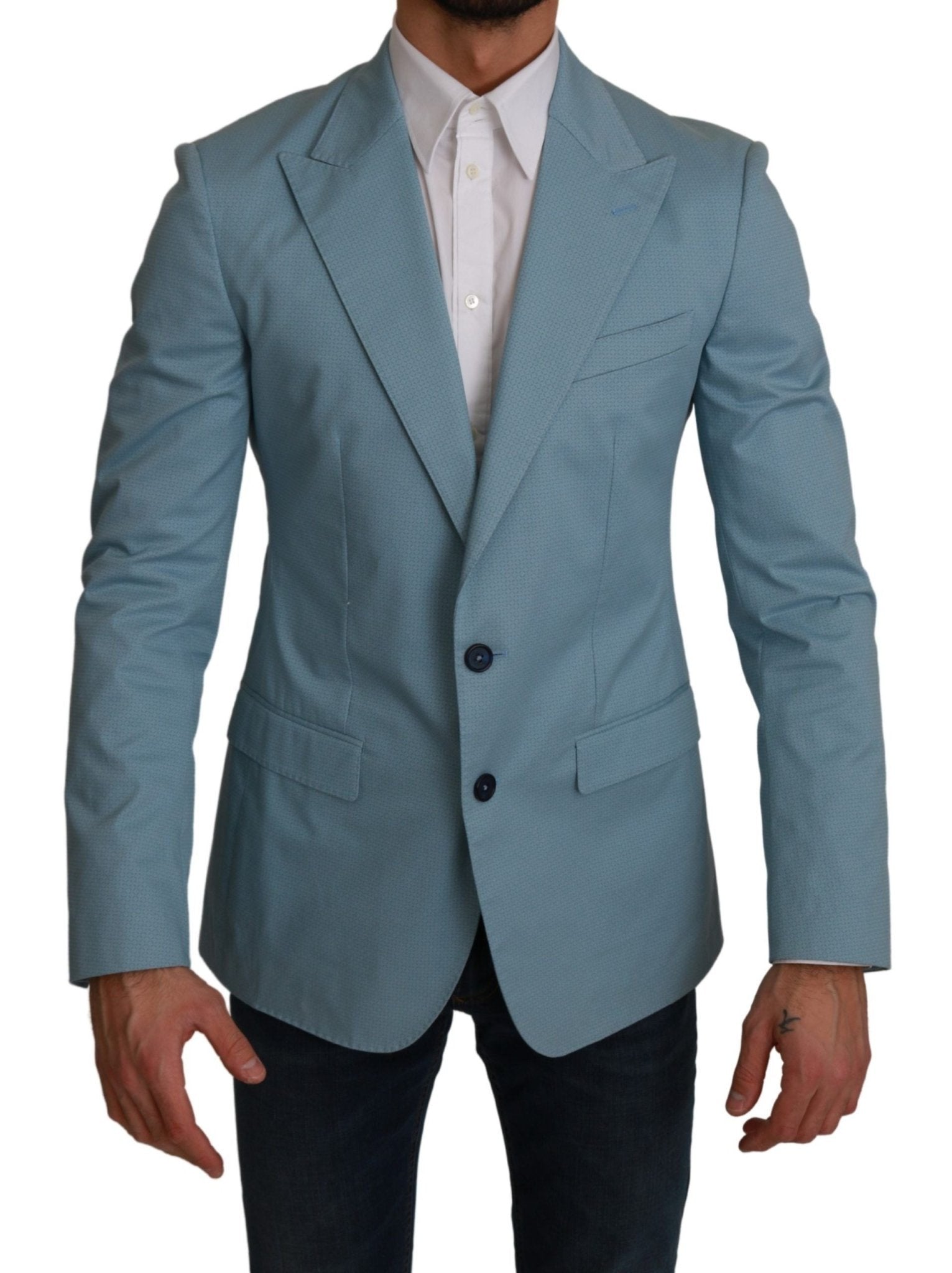 Dolce & Gabbana Elegant Blue Fantasy Pattern Blazer - Sandy Store ByNet