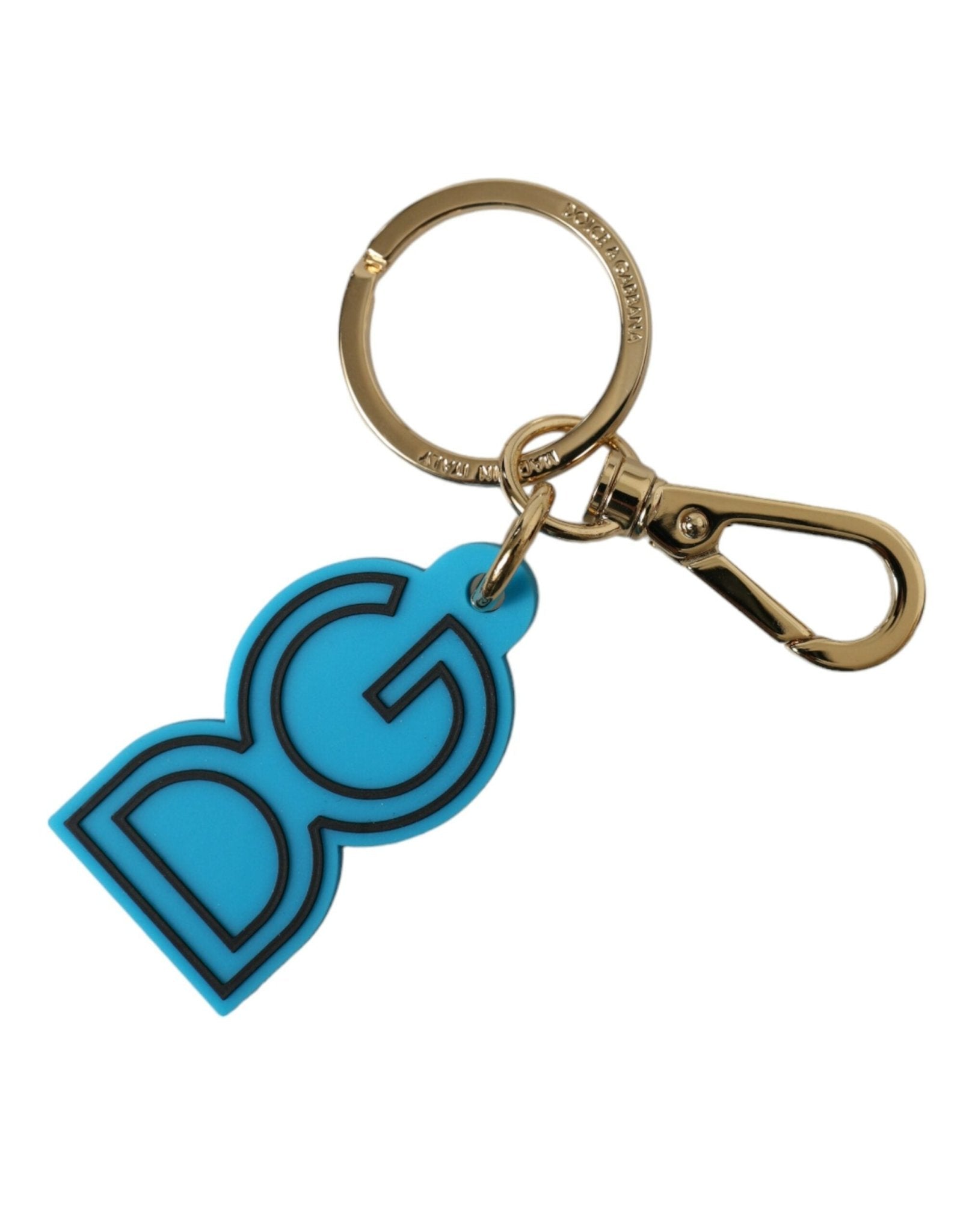 Dolce & Gabbana Elegant Blue & Gold Keychain Accessory - Sandy Store ByNet
