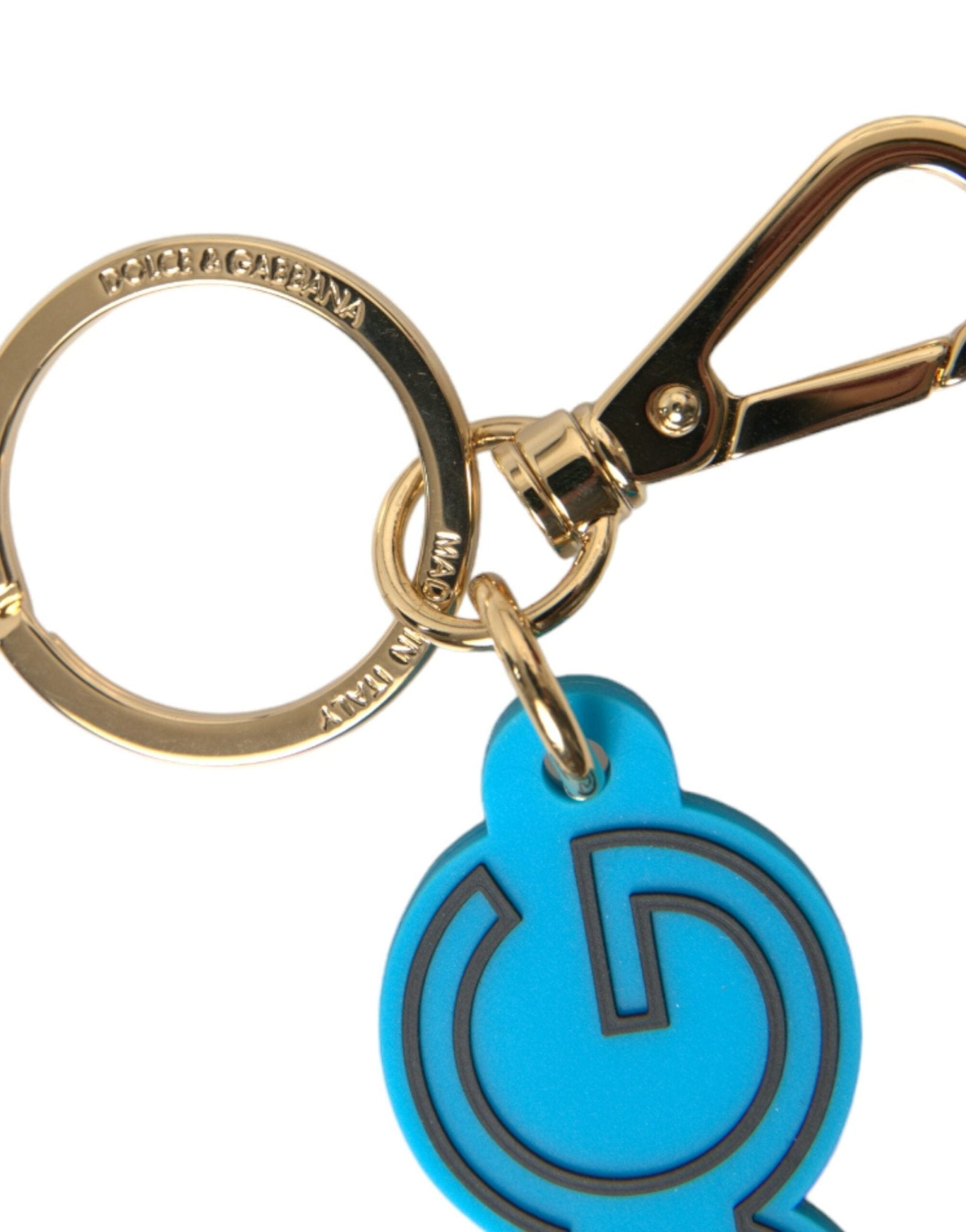 Dolce & Gabbana Elegant Blue & Gold Keychain Accessory - Sandy Store ByNet