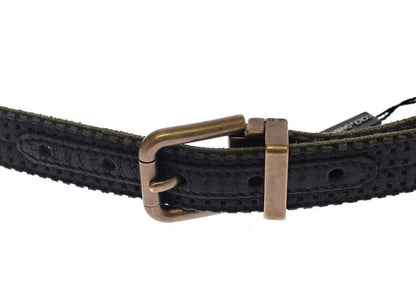 Dolce & Gabbana Elegant Blue Leather - Cotton Blend Men's Belt - Sandy Store ByNet